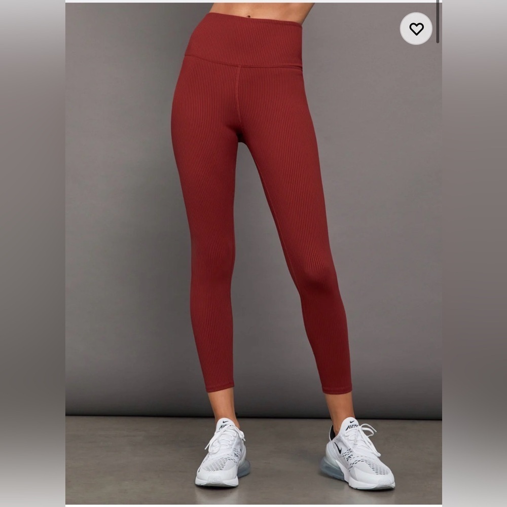 Carbon38 RIBBED 7/8 LEGGING - MERLOT